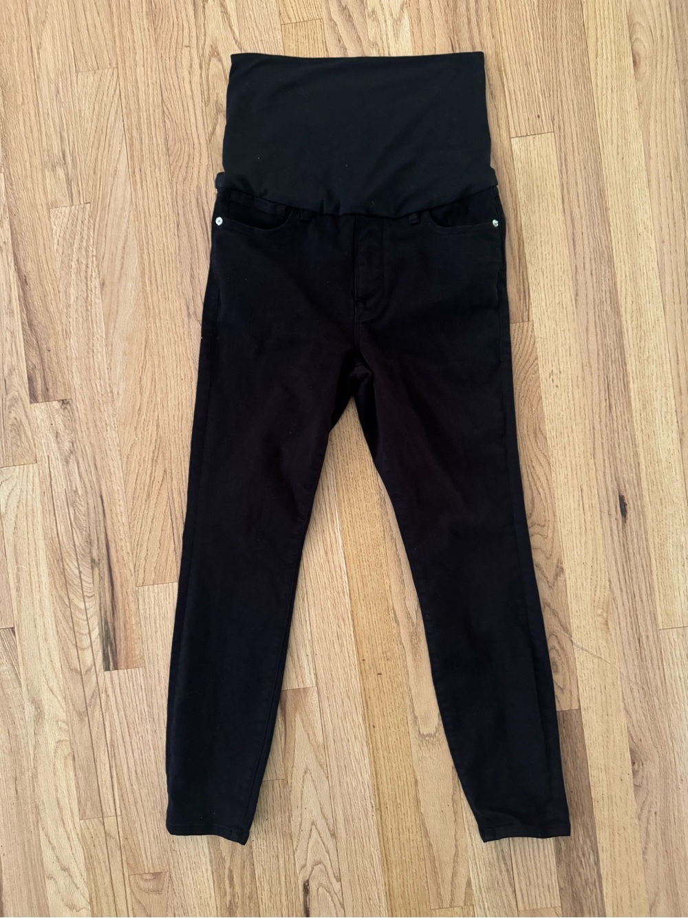 Good American Black Strait Leg Maternity Jeans - Size 4/27